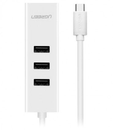 هاب 4 پورت Type C به USB 2.0 با پورت LAN یوگرین 20792