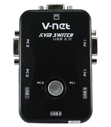 کی وی ام سوئیچ 2 پورت VGA دستی وی نت