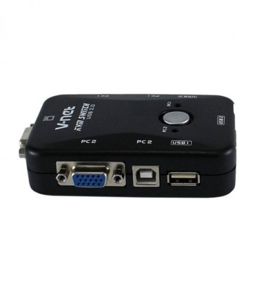 کی وی ام سوئیچ 2 پورت VGA دستی وی نت