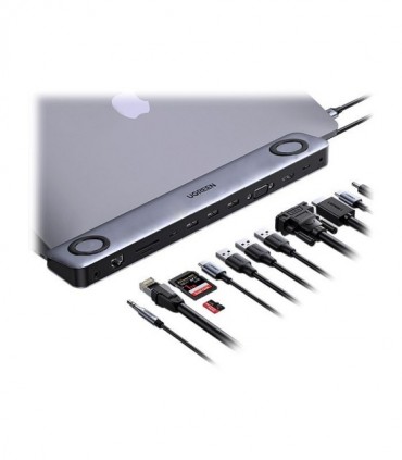 هاب 11 پورت Type C به 3.1 USB با پورت HDMI و LAN و Type C و درگاه کارت حافظه با قابلیت PD یوگرین 60188 CM235