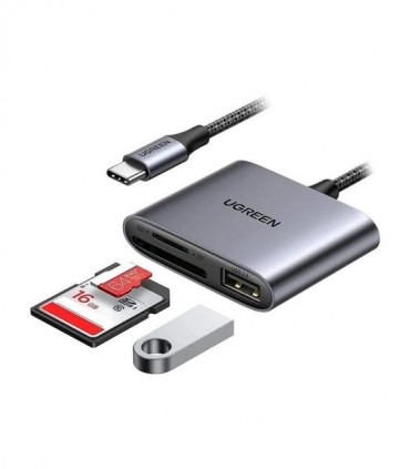 هاب 3 پورت Type C به USB با درگاه کارت حافظه یوگرین 80798 CM387