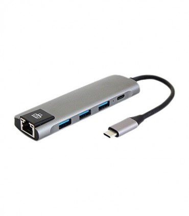 هاب 5 پورت Type C به 3.0 USB با پورت LAN با قابلیت PD کی نت K-MFCMS205