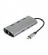 هاب 8 پورت Type C به 3.0 USB با پورت HDMI و LAN و درگاه کارت حافظه با قابلیت PD کی نت K-MFCMS808