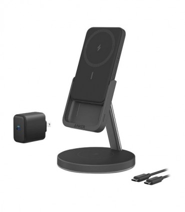 پاور بانک و پایه نگهدارنده بی سیم به همراه آداپتور انکر 633 B25A72 با ظرفیت 5000 میلی آمپر ساعت