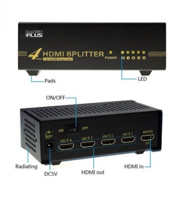 اسپلیتر 4 پورت HDMI کی نت پلاس KP-S644