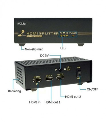 اسپلیتر 2 پورت HDMI کی نت پلاس KP-S642