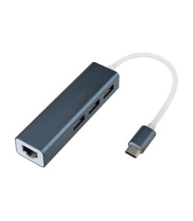 هاب 4 پورت Type C به USB 2.0 با پورت LAN بیاند BA-490