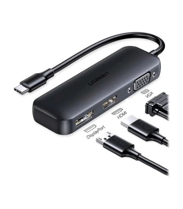 هاب 3 پورت Type C به DisplayPort و HDMI و VGA یوگرین 60568 CM416