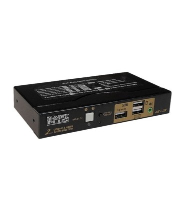 کی وی ام سوئیچ 2 پورت DisplayPort و HDMI اتوماتیک همراه کابل کی نت پلاس KP-SWKCHD02