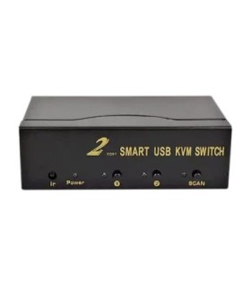 کی وی ام سوئیچ 2 پورت VGA اتوماتیک همراه کابل فرانت FN-K2US