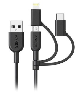 کابل تبدیل USB به Iphone Lightning و Type C و Micro USB انکر 321 A8436