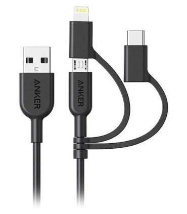 کابل تبدیل USB به Iphone Lightning و Type C و Micro USB انکر 321 A8436