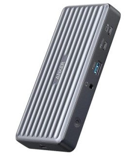 هاب 9 پورت Type C به USB 3.1 - 2.0 با پورت میکروفون و HDMI و Type C و LAN و DisplayPort با قابلیت PD انکر A8394