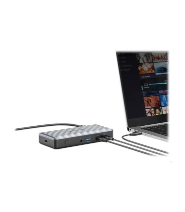 هاب 9 پورت Type C به USB 3.1 - 2.0 با پورت میکروفون و HDMI و Type C و LAN و DisplayPort با قابلیت PD انکر A8394