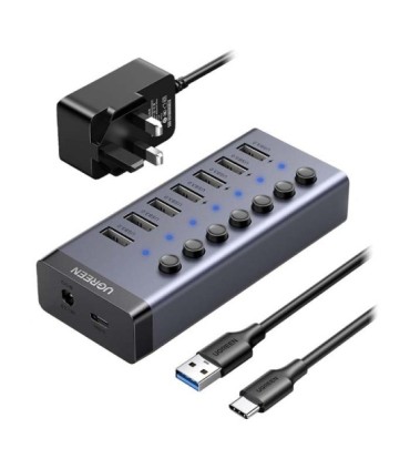 هاب 7 پورت USB 3.0 کلید دار همراه آداپتور یوگرین 90306 CM481