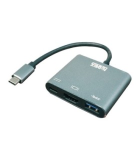 هاب 3 پورت Type C به 3.0 USB با پورت HDMI با قابلیت PD کی نت پلاس KP-MFCMS103