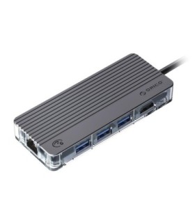 هاب 8 پورت Type C به USB 3.0 با پورت Type C و HDMI و LAN و درگاه کارت حافظه اوریکو WB-8P-V1