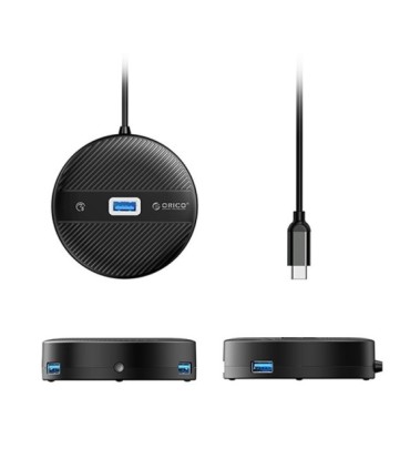 هاب 4 پورت Type-C با پورت میکروفون اوریکو YS4-C3-10