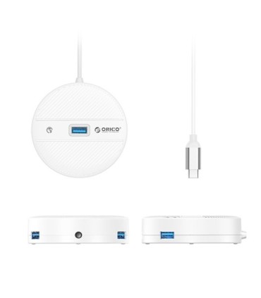 هاب 4 پورت Type-C با پورت میکروفون اوریکو YS4-C3-10