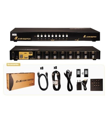 کی وی ام سوئیچ 8 پورت HDMI اتوماتیک کی نت پلاس KP-H628