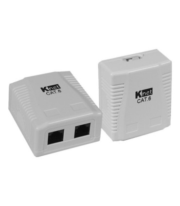 باکس پریز شبکه روکار 2 پورت Cat5e کی نت K-NBSC6U202