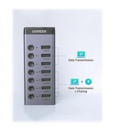 هاب 7 پورت USB 3.0 کلید دار همراه آداپتور یوگرین 90306 CM481