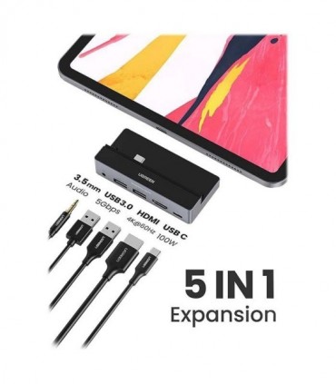 هاب 5 پورت Type C به USB 3.0 و HDMI با قابلیت PD یوگرین 70688 CM317