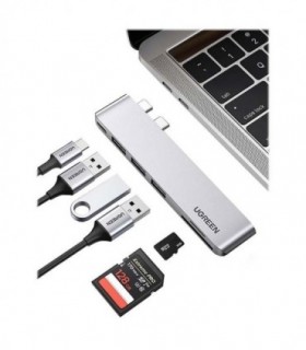 هاب 6 پورت Type C به USB 3.0 و درگاه کارت حافظه با قابلیت PD یوگرین 60560 CM251