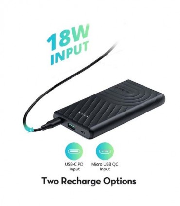 پاور بانک راوپاور RP-PB195 با ظرفیت 10000 میلی آمپر ساعت