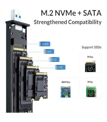 باکس NVMe M.2 SSD و NGFF اوریکو M2PJN-C3 