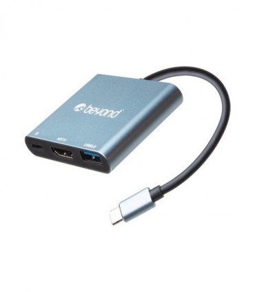 هاب 3 پورت Type C به 3.0 USB با پورت HDMI با قابلیت PD بیاند BA-412
