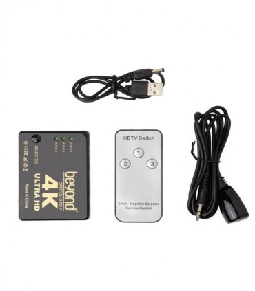 سوئیچ 3 پورت HDMI با قابلیت 3D و رزولوشن 4K با ریموت کنترل بیاند BA-716