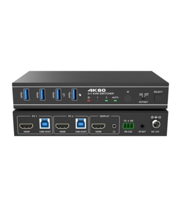 کی وی ام سوئیچ 2 پورت HDMI فرانت FN-K3H21