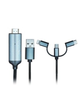 کابل تبدیل سه سر Micro و Type C و Lightning به HDMI کی نت پلاس KP-CT3