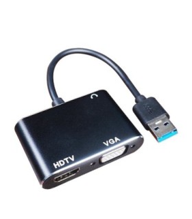 تبدیل USB 3.0 به HDMI و VGA کی نت K-COUA30HVS