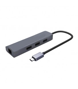 هاب 4 پورت Type C به USB 3.0 با پورت LAN فرانت FN-UCE200