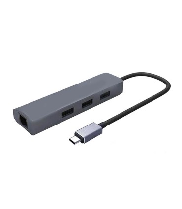 هاب 4 پورت Type C به USB 3.0 با پورت LAN فرانت FN-UCE200