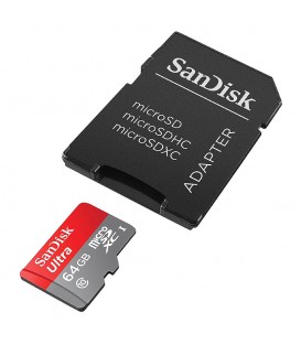 کارت حافظه microSDXC سن دیسک Ultra کلاس 10 سرعت 80MBps ظرفیت 64 گیگابایت همراه با آداپتور SD