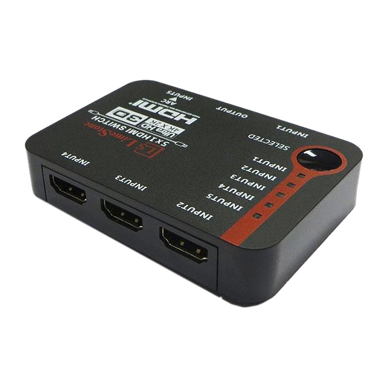 سوئیچ 5 پورت HDMI با قابلیت 3D و رزولوشن 4Kx2K با ریموت کنترل لایمستون LS-HS0501