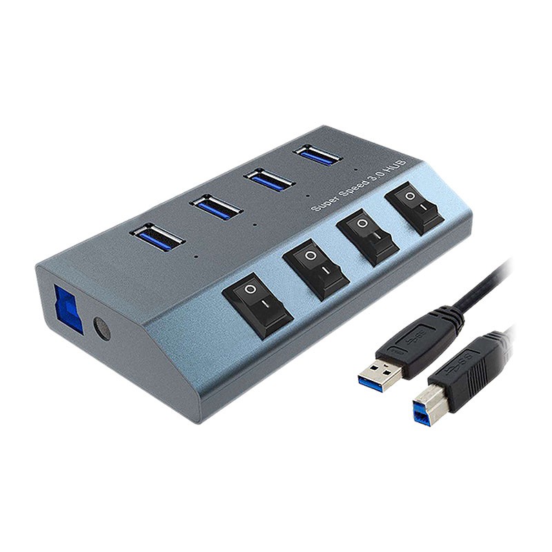 هاب 4 پورت USB 3.0 کلید دار همراه آداپتور فرانت FN-U3H440S