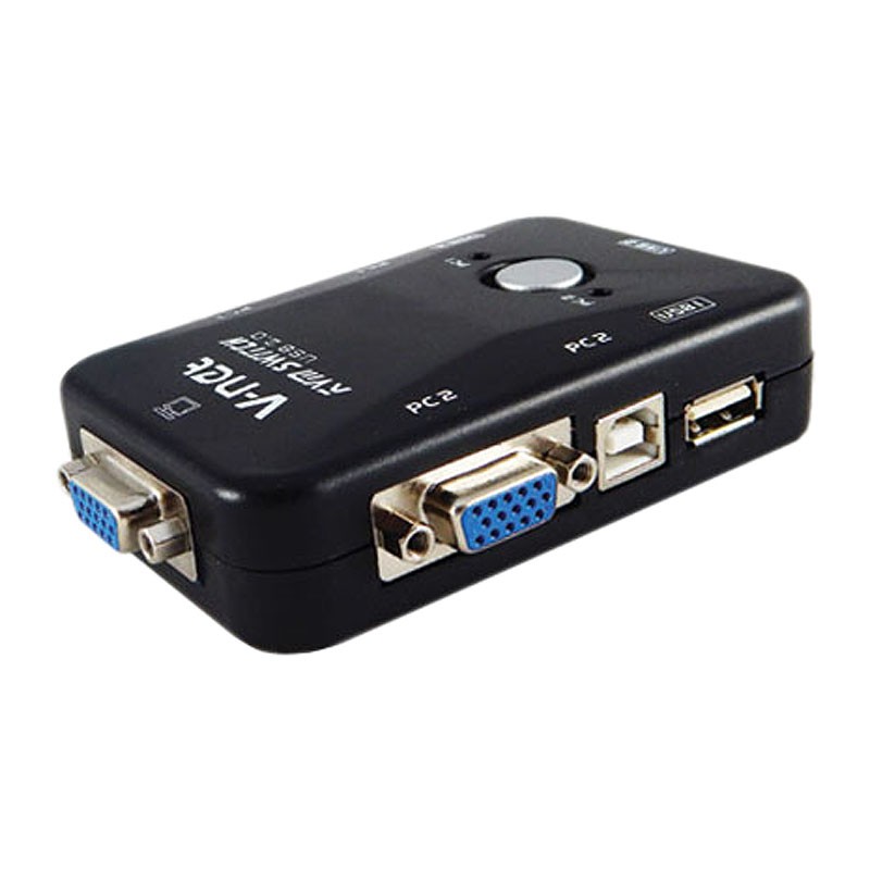 کی وی ام سوئیچ 2 پورت VGA دستی وی نت