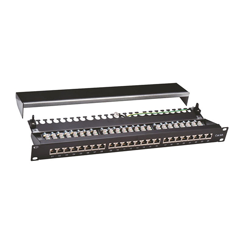 پچ پنل 24 پورت همراه با کیستون Cat6a STP کی نت K-N1122