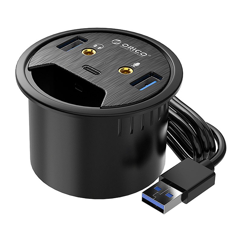 هاب 5 پورت USB 3.0 با میکروفون و هدفون و Type C اوریکو DESK-2U1C