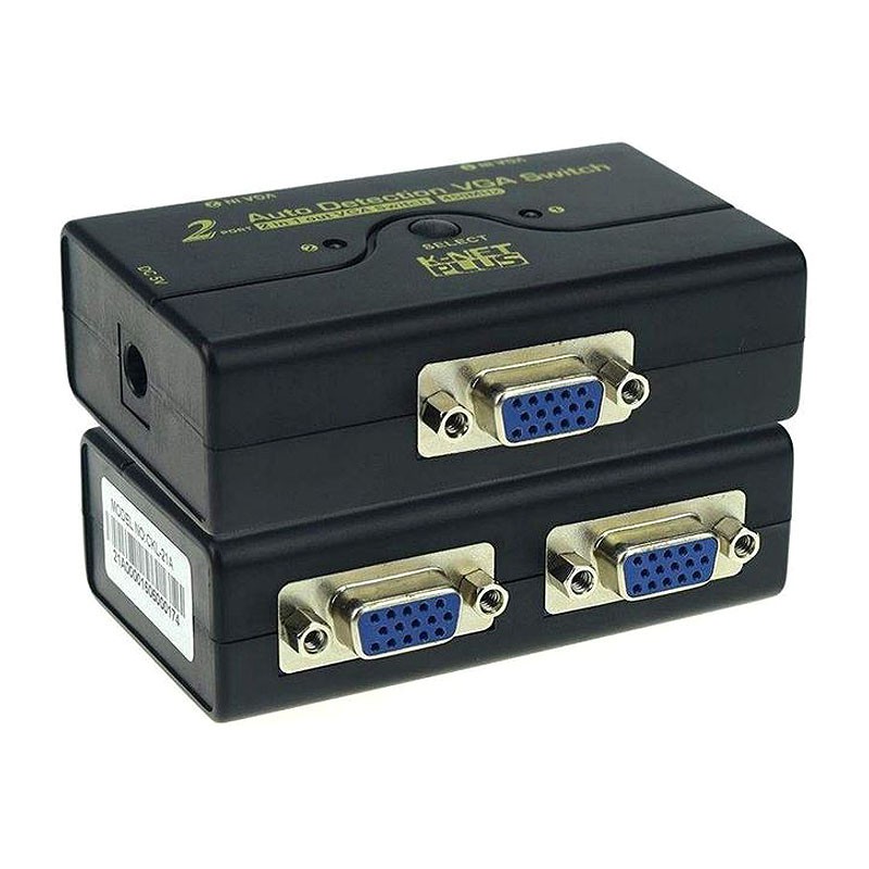 سوئیچ 2 پورت VGA دستی همراه آداپتور کی نت پلاس KP-M9021