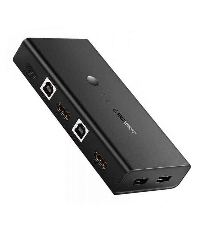 کی وی ام سوئیچ 2 پورت HDMI همراه کابل یوگرین 50744 CM200