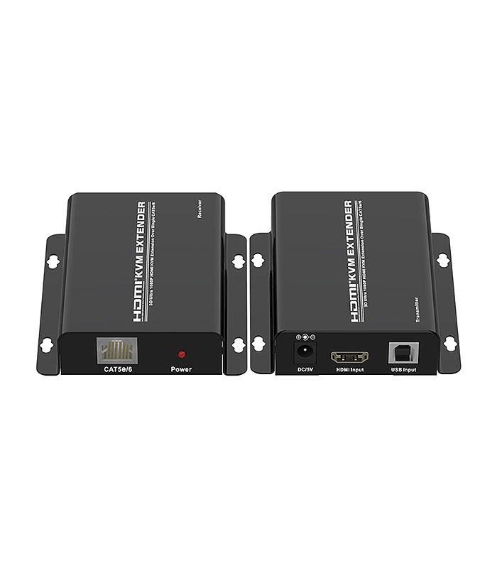 افزایش طول 1.3 HDMI و USB (کی وی ام) بر روی کابل شبکه تا 60 متر تی سی تی TC-KEX-60