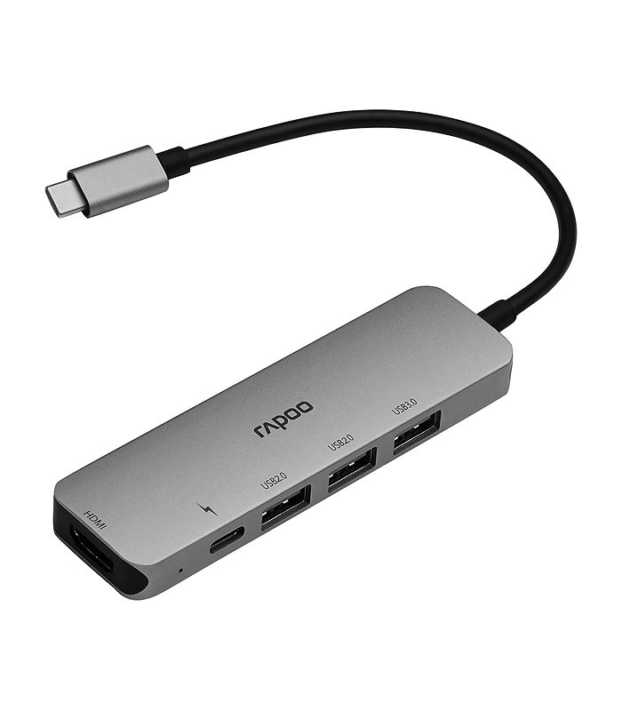 هاب 5 پورت Type C به USB 3.0 – 2.0 با پورت HDMI رپو XD100C