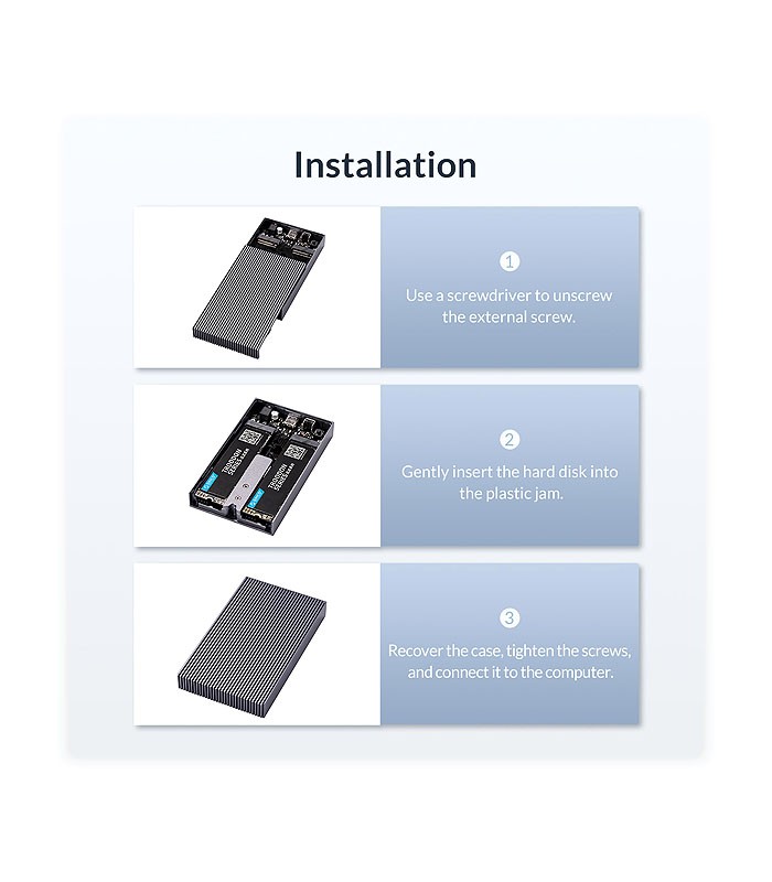 باکس NVMe M.2 SSD اوریکو M2P2J-C3