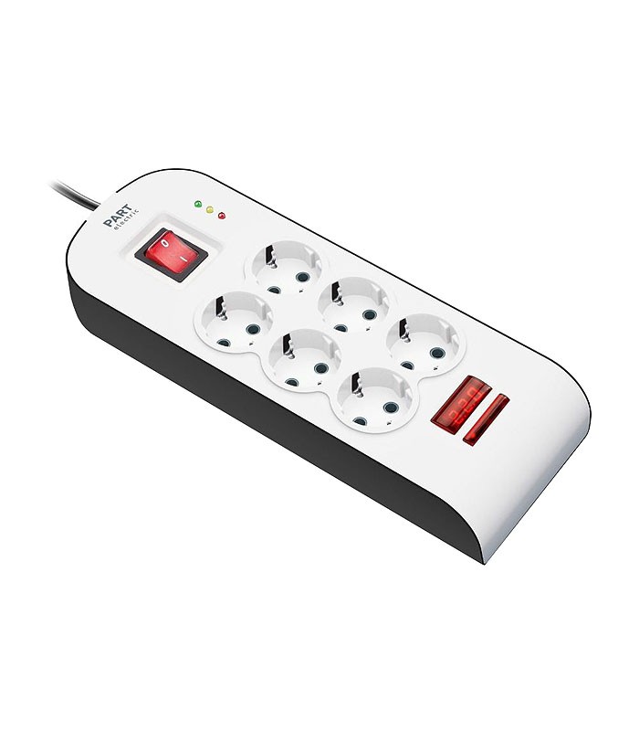 محافظ برق 6 خانه با کابل 3 متر پارت الکتریک PE8795