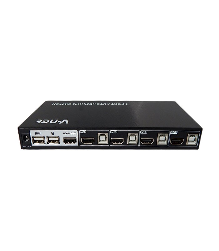 کی وی ام سوئیچ 4 پورت HDMI همراه کابل وی نت V-SWKH1404